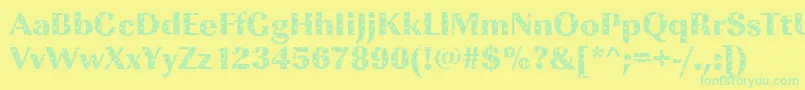 ImperialstarsRegular-Schriftart – Grüne Schriften auf gelbem Hintergrund