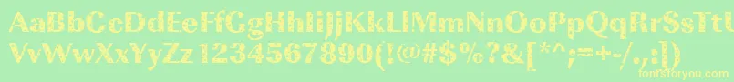 ImperialstarsRegular-fontti – keltaiset fontit vihreällä taustalla