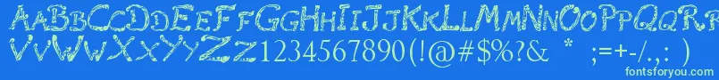 RaslaniTribal Font – Green Fonts on Blue Background