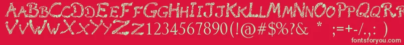 RaslaniTribal Font – Green Fonts on Red Background