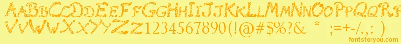 RaslaniTribal Font – Orange Fonts on Yellow Background