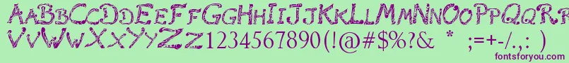 RaslaniTribal Font – Purple Fonts on Green Background