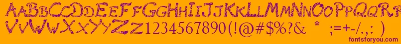 RaslaniTribal Font – Purple Fonts on Orange Background