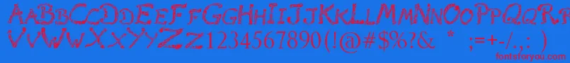 RaslaniTribal Font – Red Fonts on Blue Background