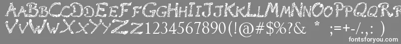 フォントRaslaniTribal – 灰色の背景に白い文字