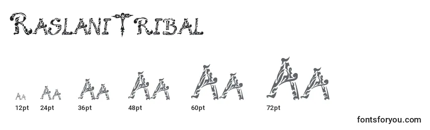RaslaniTribal Font Sizes
