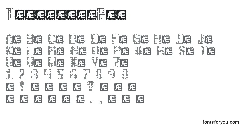 A fonte TetricideBrk – alfabeto, números, caracteres especiais