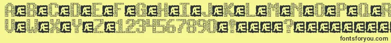 TetricideBrk Font – Black Fonts on Yellow Background