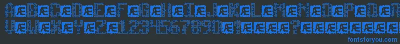 TetricideBrk Font – Blue Fonts on Black Background