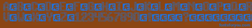 TetricideBrk Font – Blue Fonts on Brown Background