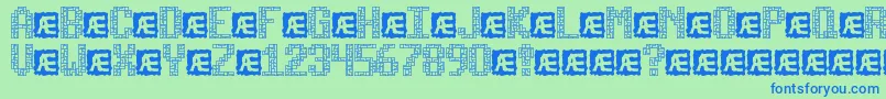 TetricideBrk Font – Blue Fonts on Green Background
