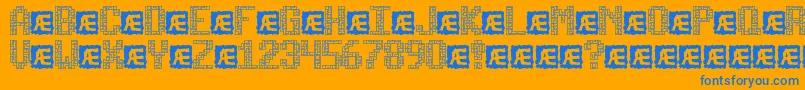 TetricideBrk Font – Blue Fonts on Orange Background