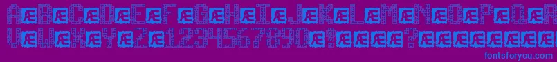 TetricideBrk Font – Blue Fonts on Purple Background