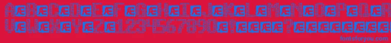 フォントTetricideBrk – 赤い背景に青い文字