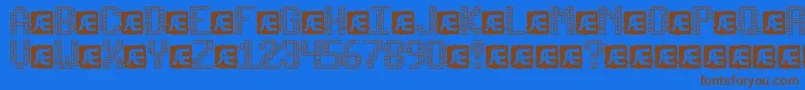 TetricideBrk Font – Brown Fonts on Blue Background
