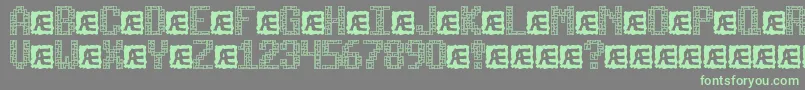 TetricideBrk Font – Green Fonts on Gray Background