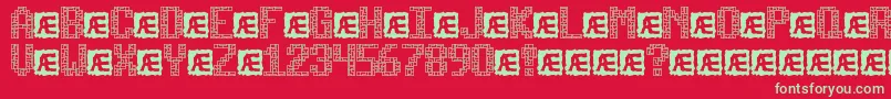TetricideBrk Font – Green Fonts on Red Background