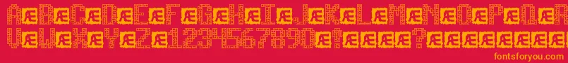 TetricideBrk Font – Orange Fonts on Red Background