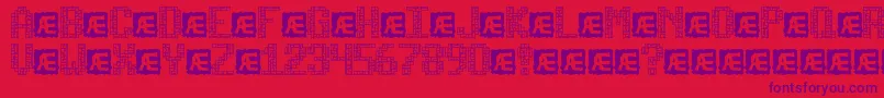 TetricideBrk Font – Purple Fonts on Red Background