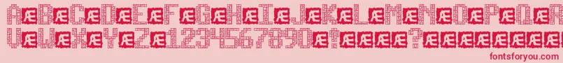 TetricideBrk-Schriftart – Rote Schriften auf rosa Hintergrund