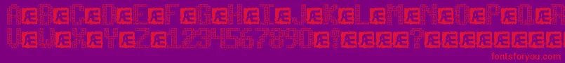 TetricideBrk Font – Red Fonts on Purple Background