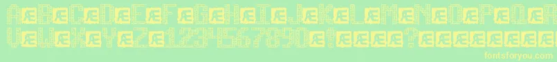 TetricideBrk Font – Yellow Fonts on Green Background