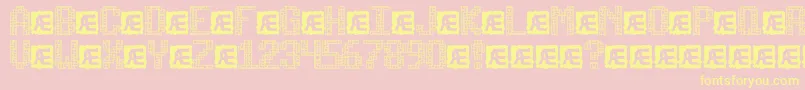 TetricideBrk Font – Yellow Fonts on Pink Background