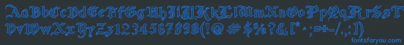 OldWiseSketch Font – Blue Fonts on Black Background