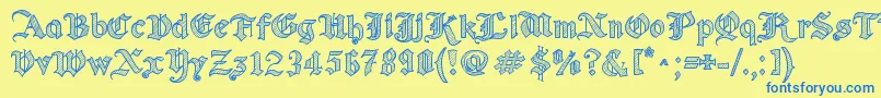 OldWiseSketch Font – Blue Fonts on Yellow Background