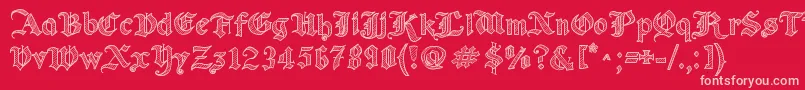 OldWiseSketch Font – Pink Fonts on Red Background