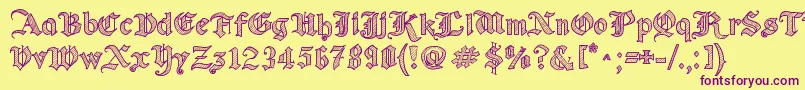 OldWiseSketch Font – Purple Fonts on Yellow Background