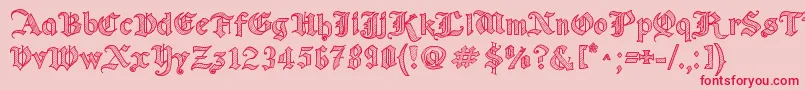 OldWiseSketch Font – Red Fonts on Pink Background