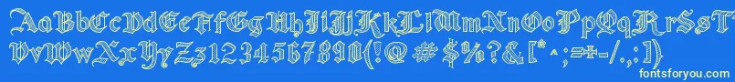 OldWiseSketch Font – Yellow Fonts on Blue Background