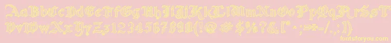 OldWiseSketch Font – Yellow Fonts on Pink Background