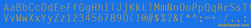 Newpor Font – Orange Fonts on Blue Background