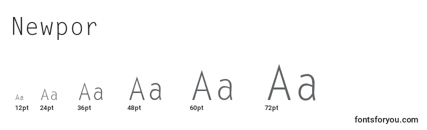 Newpor Font Sizes