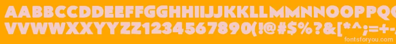 Flatbread Font – Pink Fonts on Orange Background