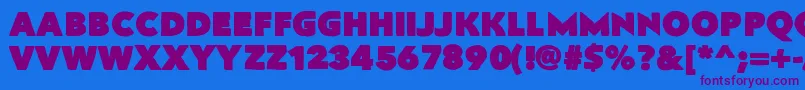 Flatbread Font – Purple Fonts on Blue Background