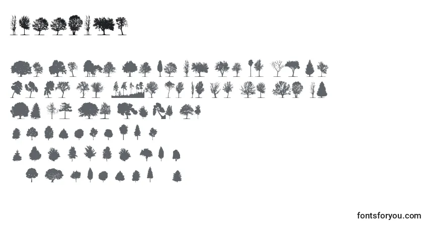 Fuente TreesTfb - alfabeto, números, caracteres especiales