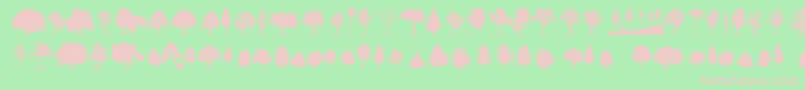 TreesTfb Font – Pink Fonts on Green Background