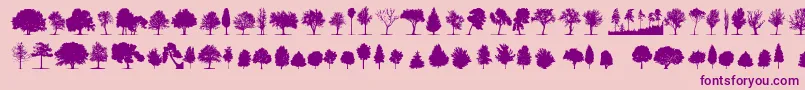 TreesTfb-Schriftart – Violette Schriften auf rosa Hintergrund