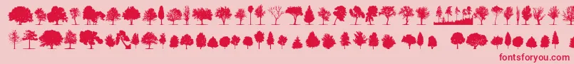 TreesTfb Font – Red Fonts on Pink Background