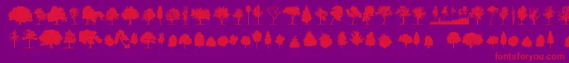 TreesTfb Font – Red Fonts on Purple Background