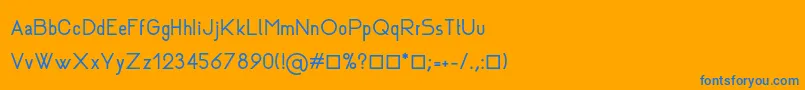Rhanoll Font – Blue Fonts on Orange Background