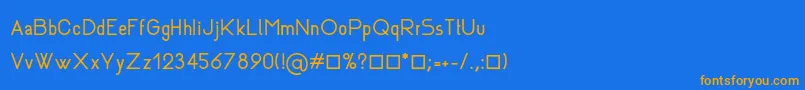 Rhanoll Font – Orange Fonts on Blue Background