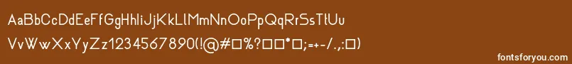 Rhanoll-Schriftart – Weiße Schriften auf braunem Hintergrund