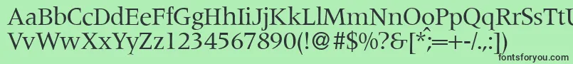 Шрифт M690RomanRegular – чёрные шрифты на зелёном фоне