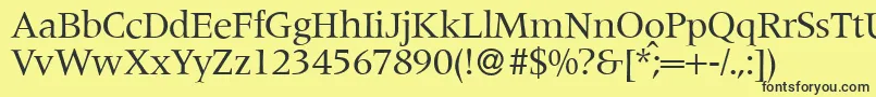 M690RomanRegular Font – Black Fonts on Yellow Background