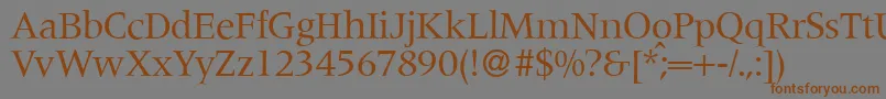 M690RomanRegular Font – Brown Fonts on Gray Background