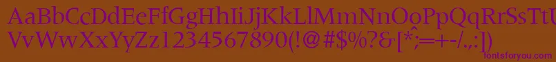 M690RomanRegular Font – Purple Fonts on Brown Background